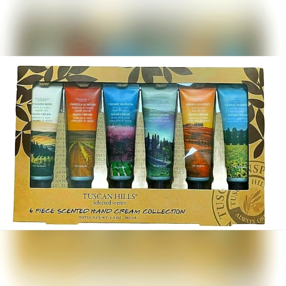Tuscan Hills 6 Piece Scented Hand Cream Collection NWOT